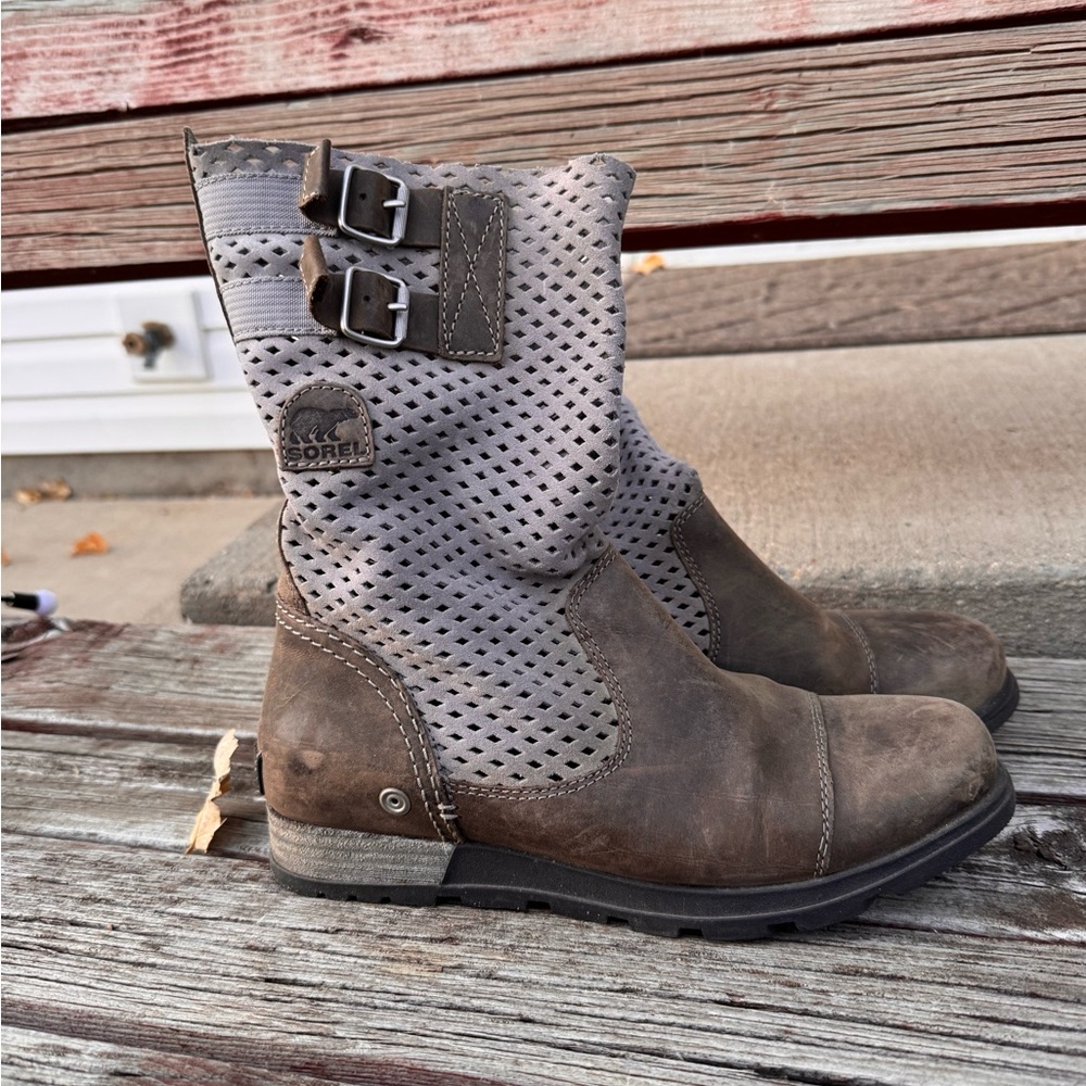 Sorel Women's Perforated Brown and Gray Boots - Picture 5 of 7